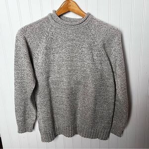 Basic Editions Women's Raglan Long Sleeved Beige/Brown Mock Neck Sweater Medium